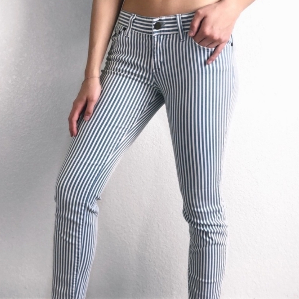 FREE PEOPLE JEANS skinny blue striped S 28